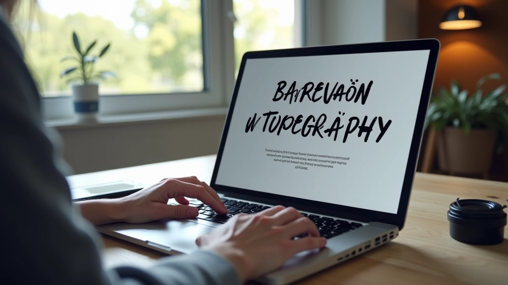 Počítač se dvěma typografickými fonty zobrazenými na monitoru v reálné pracovní session